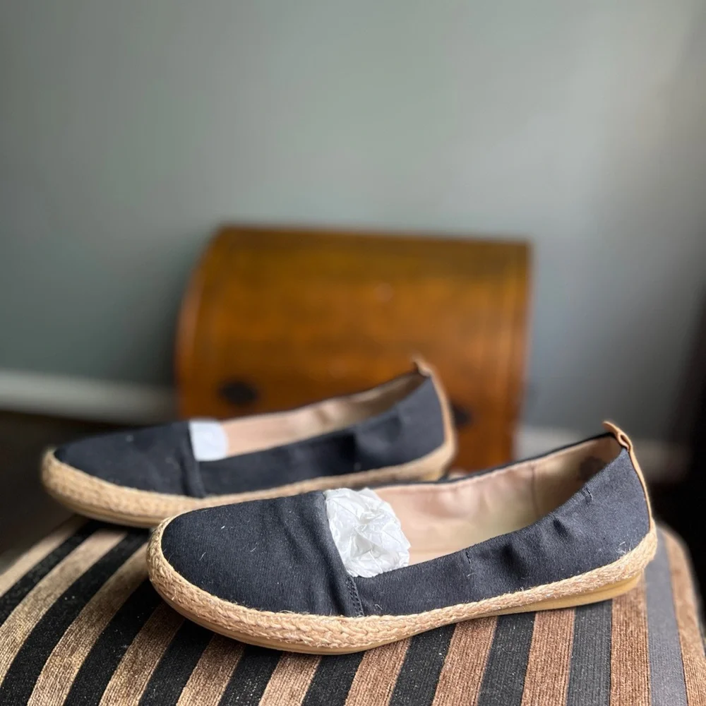Easy Spirit E360 Black Espadrille Flats size 9.5 medium